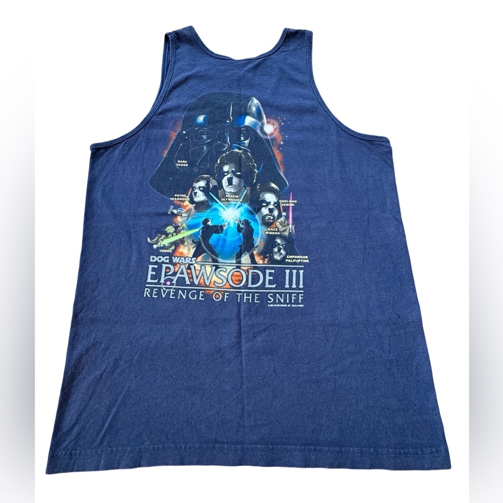 2005 Big Dogs Men's Navy and Black Tank Top Muscle Tee